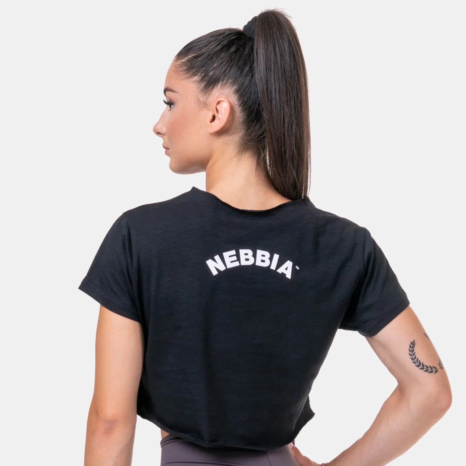 NEBBIA Loose Sporty Crop Top/träningstopp, black
