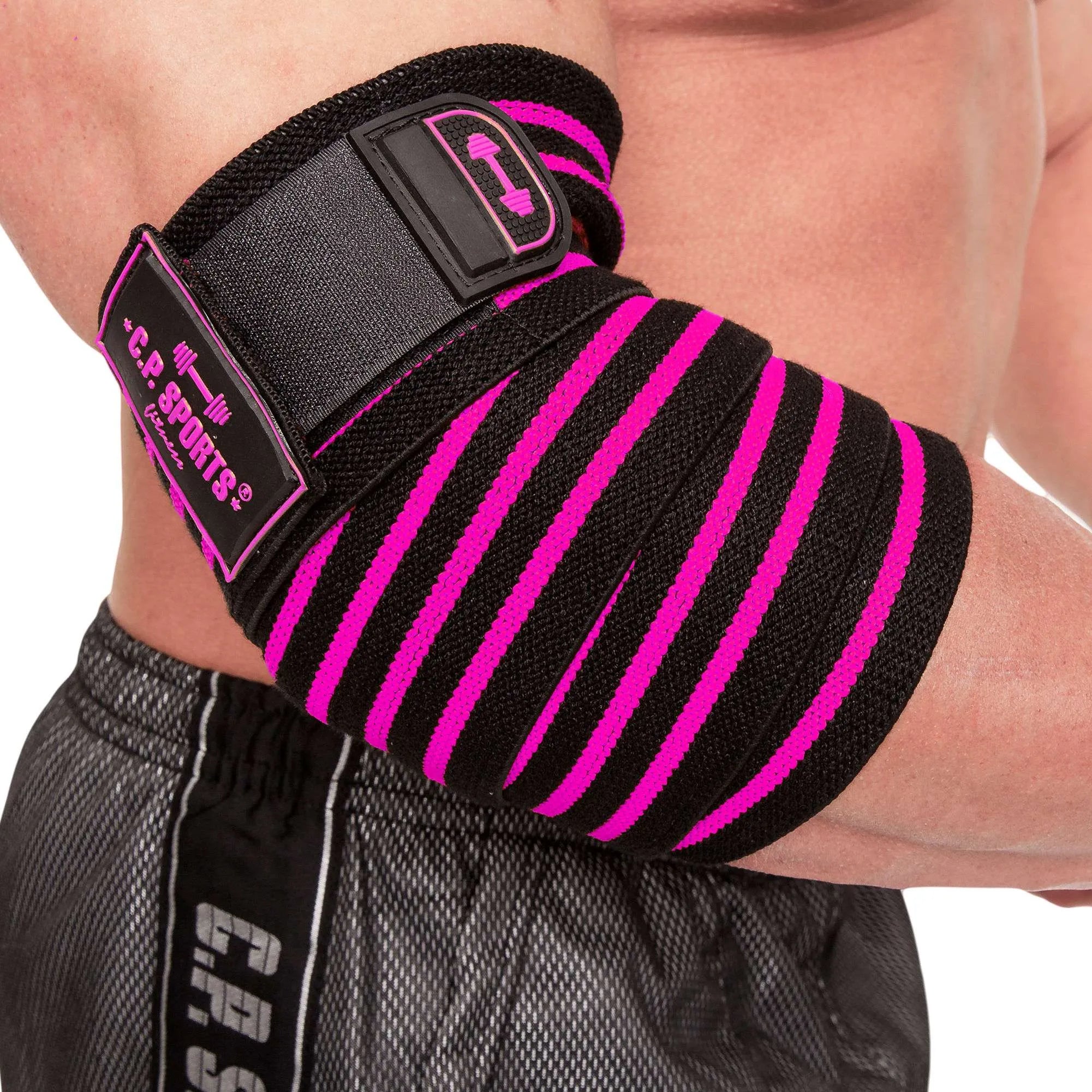C.P. Sports Elbow Wraps Pro 1,3 m, black/pink