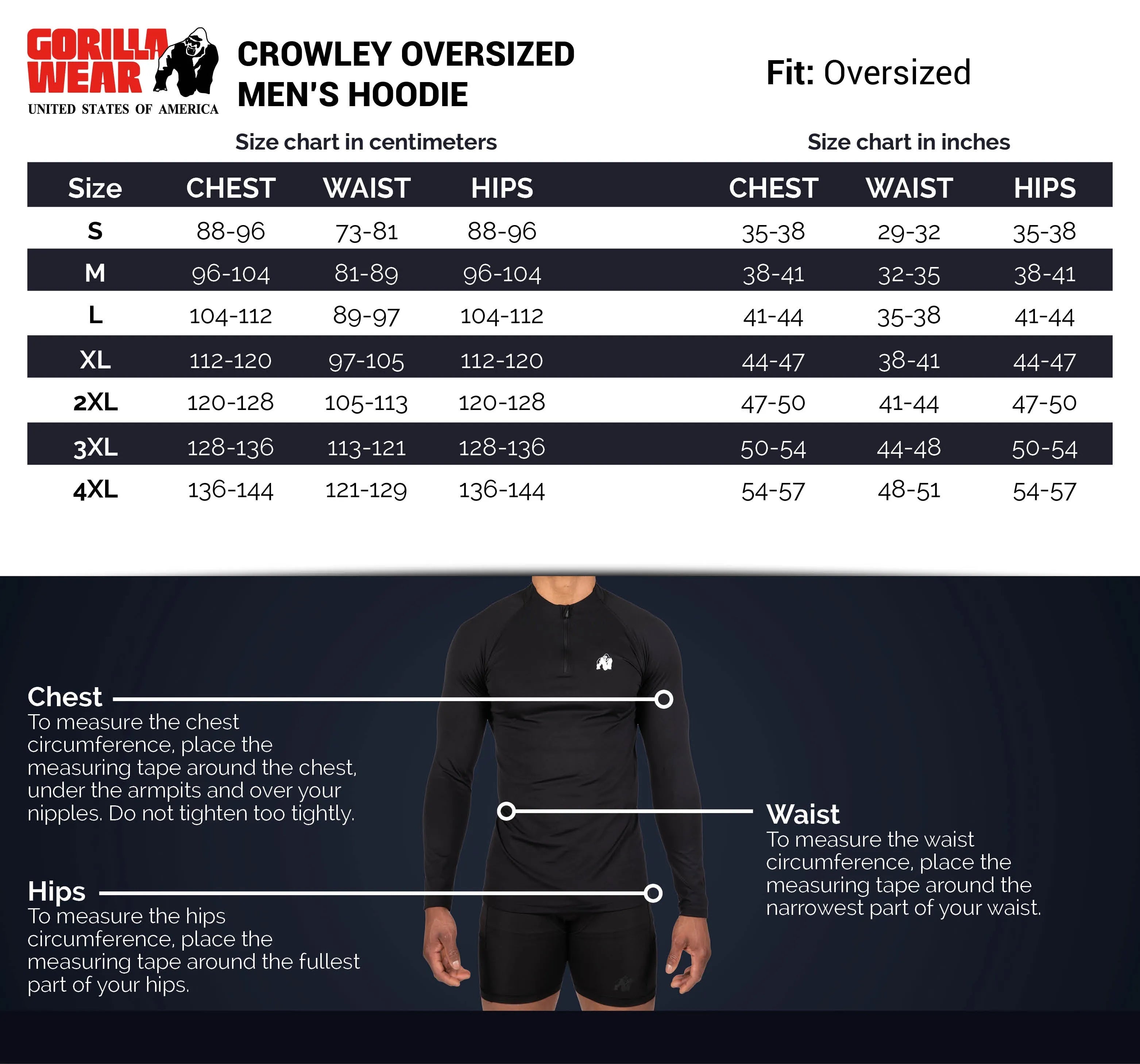 Gorilla Wear Crowley Oversized Men's Hoodie, washed grey