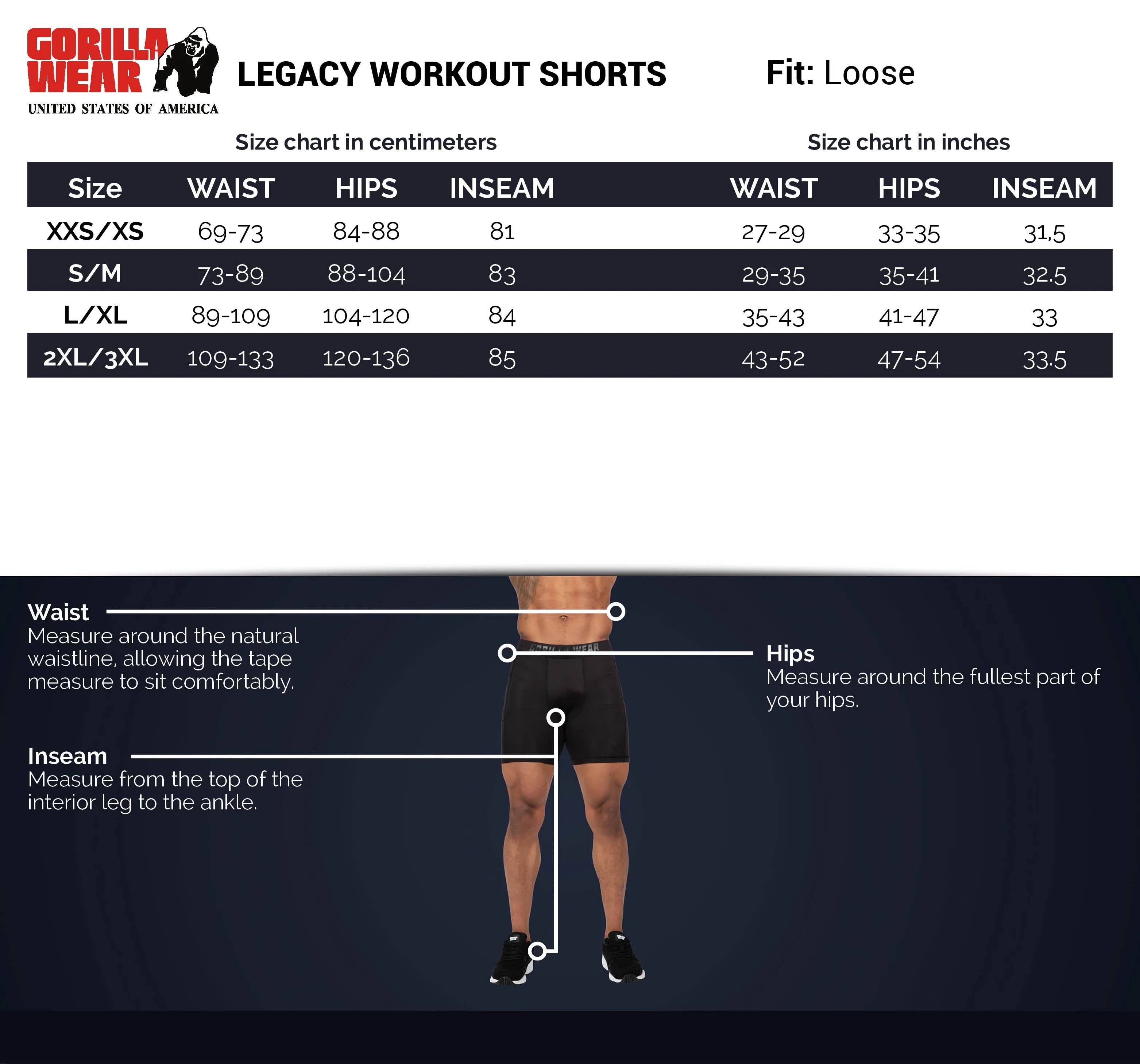 Gorilla Wear Legacy træningsshorts, sort