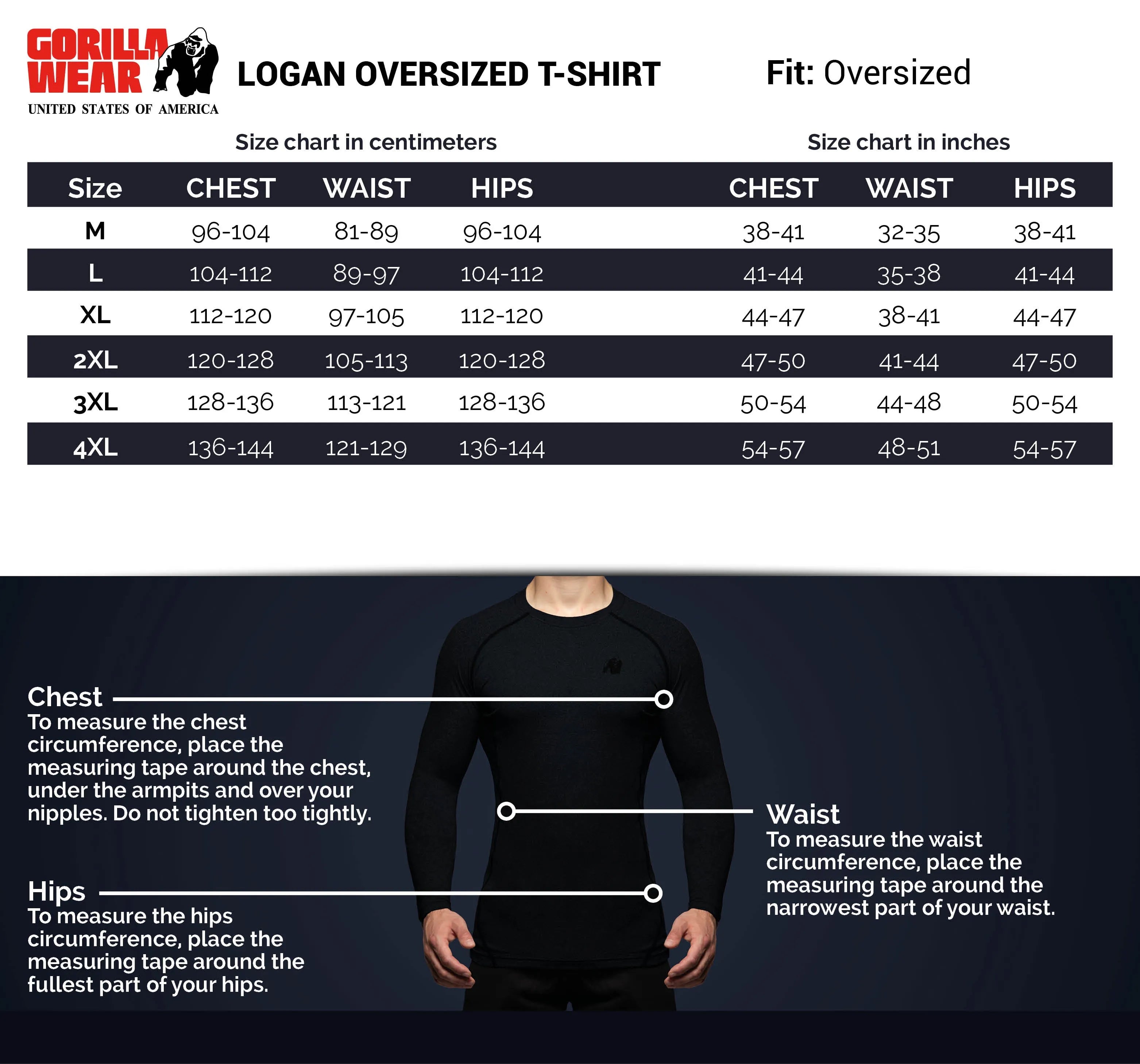Gorilla Wear Logan Oversized T-shirt, beige/blå
