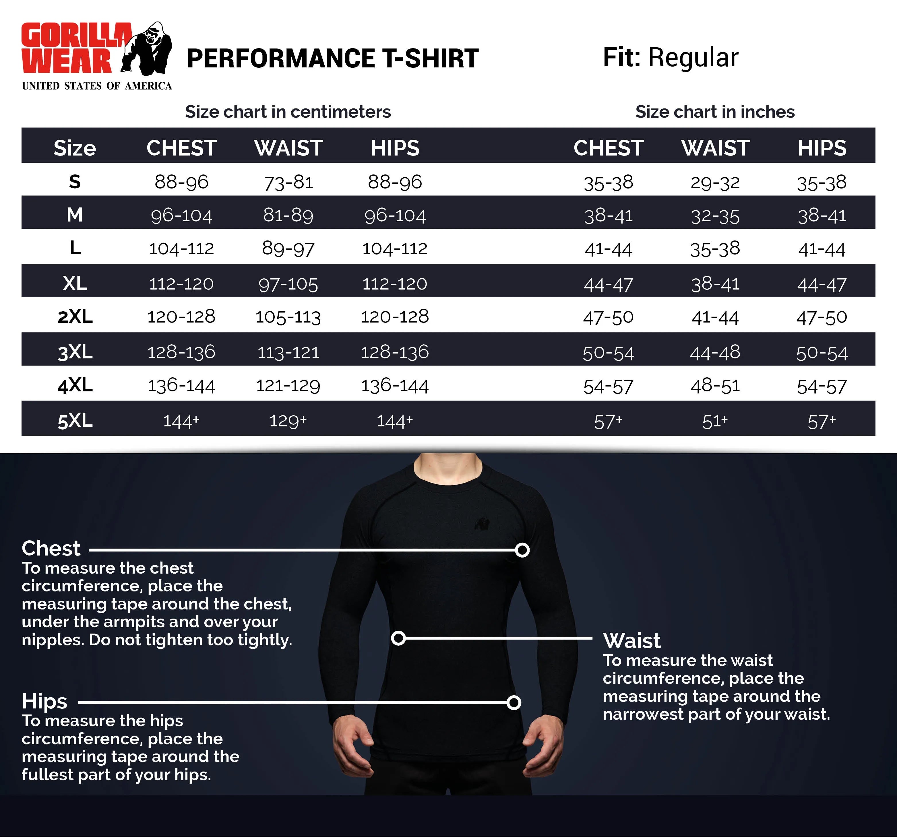 Gorilla Wear Performance T-shirt, sort/grå