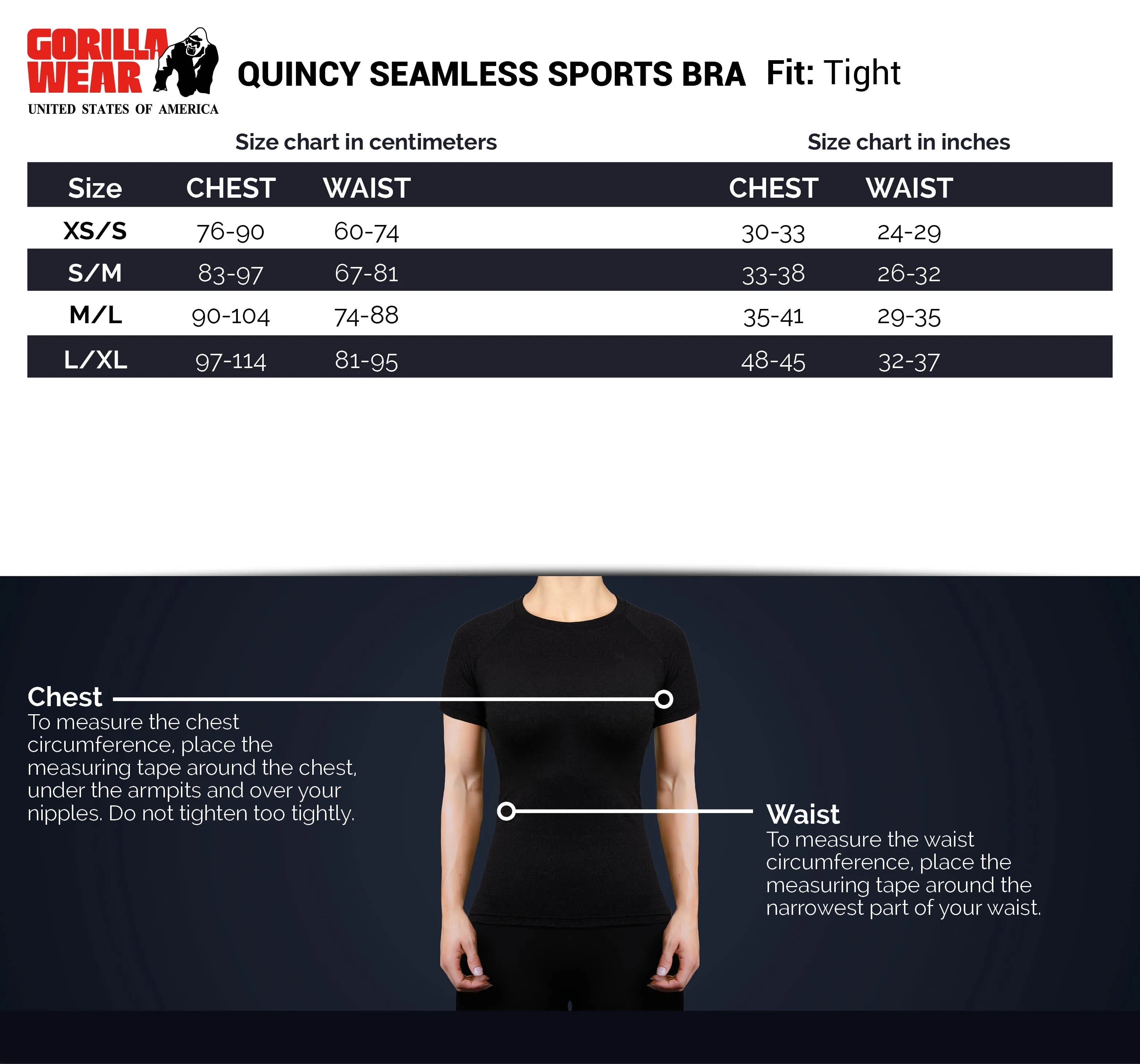 Gorilla Wear Quincy Seamless Sports-BH/Sports-BH, grå melange