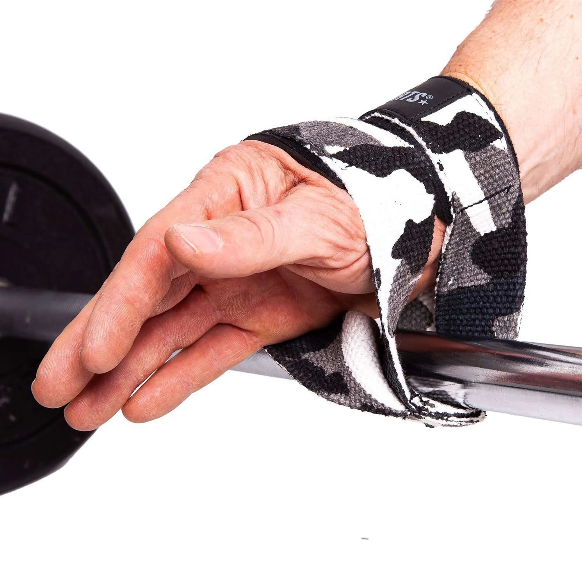 C.P. Sports Figure 8 Straps - Lifting Loops, white camo