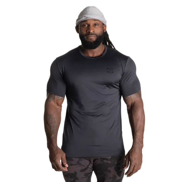Better Bodies Essex stripe T-shirt, Graphite Melange