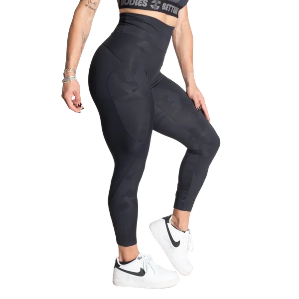 Better Bodies Højtaljede leggings/Træningstights, Sort Camo