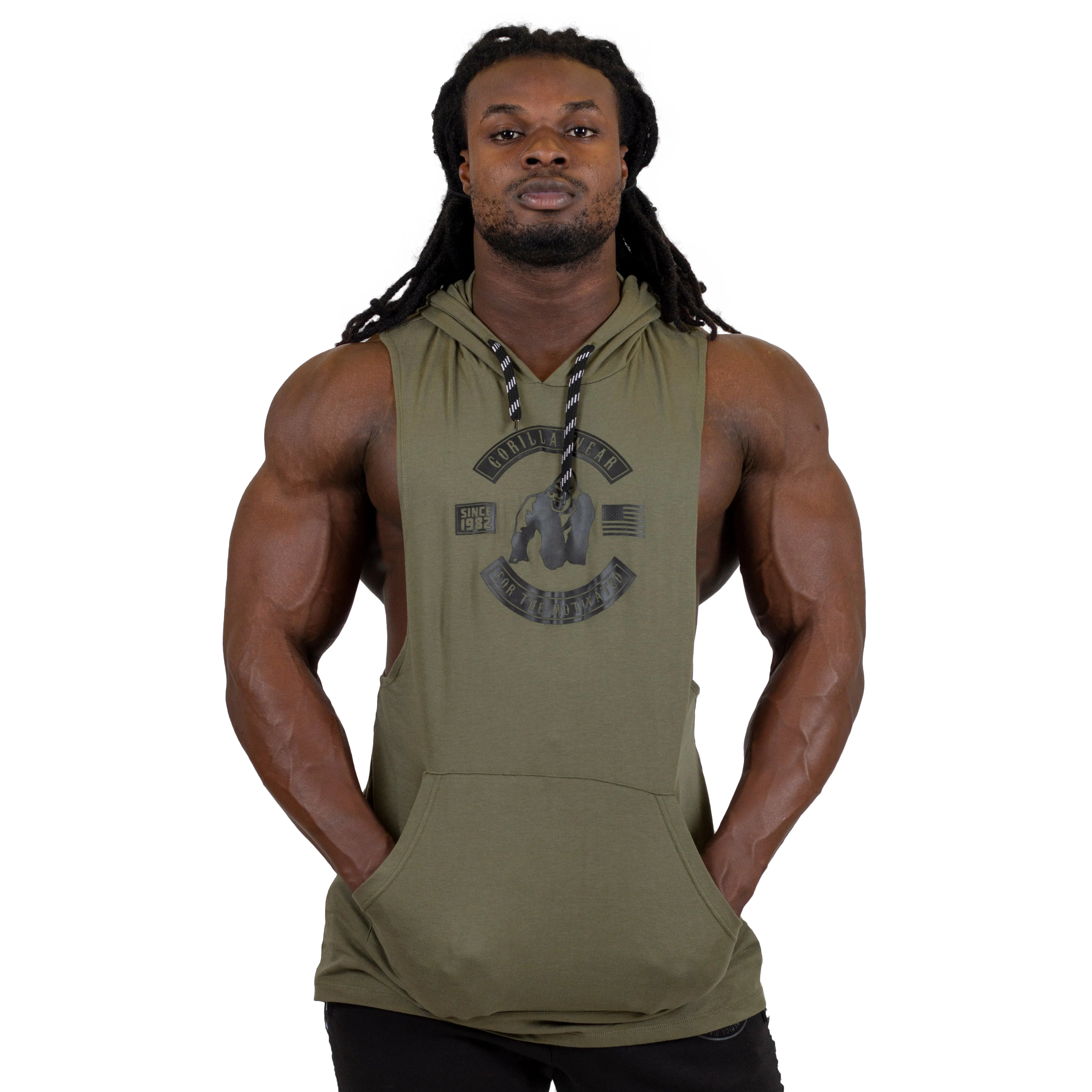Gorilla Wear Lawrence Hooded Tank Top/Linne, army green