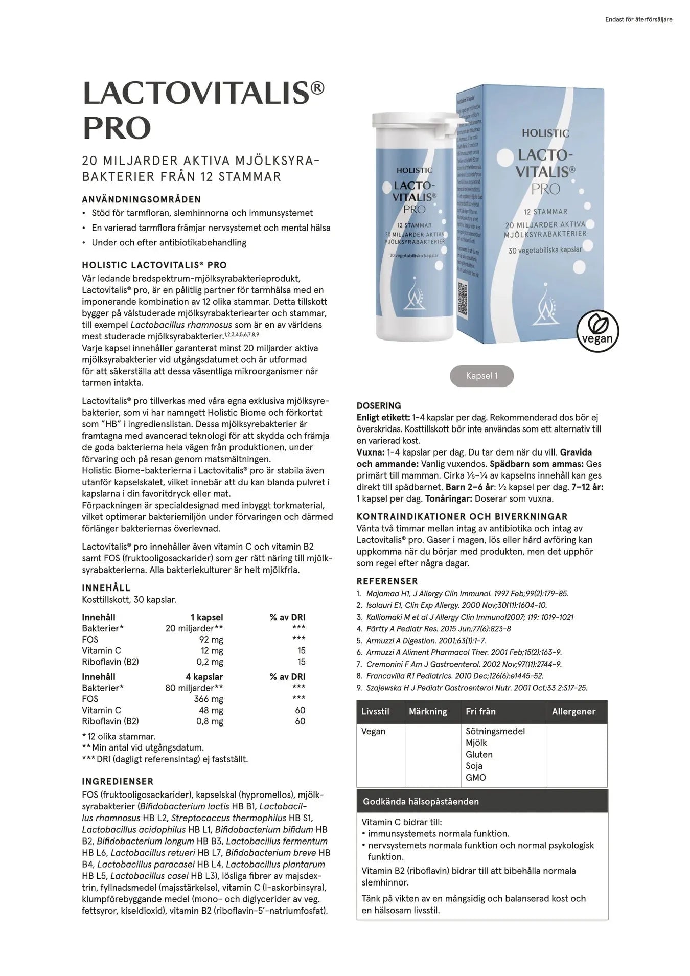 Holistisk Lactovitalis®pro, 30 kapsler