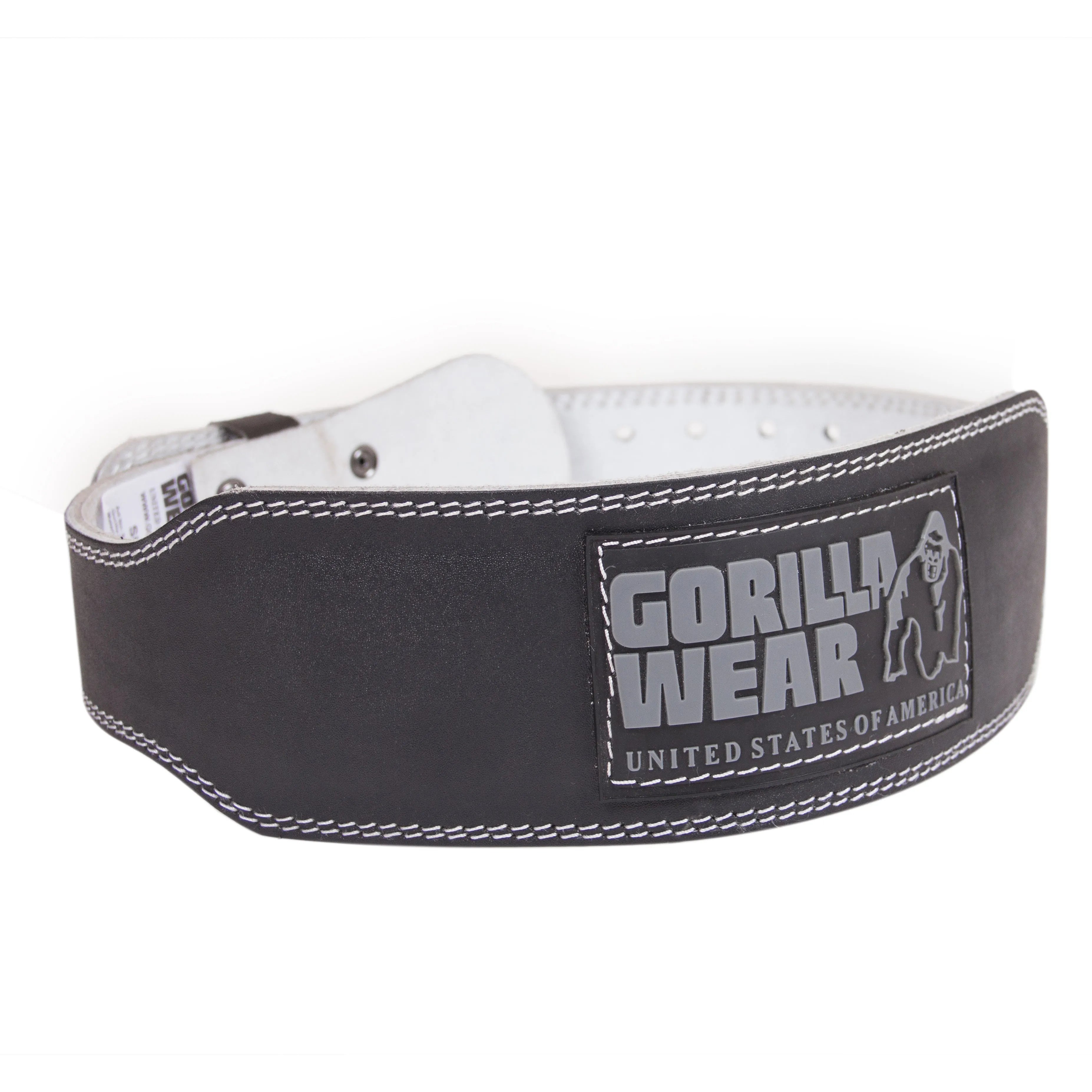 Gorilla Wear 10 cm polstret læderbælte, sort/grå