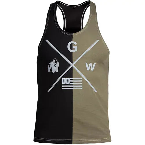 Gorilla Wear - Sterling Stringer Tanktop/Lin, sort/militærgrøn