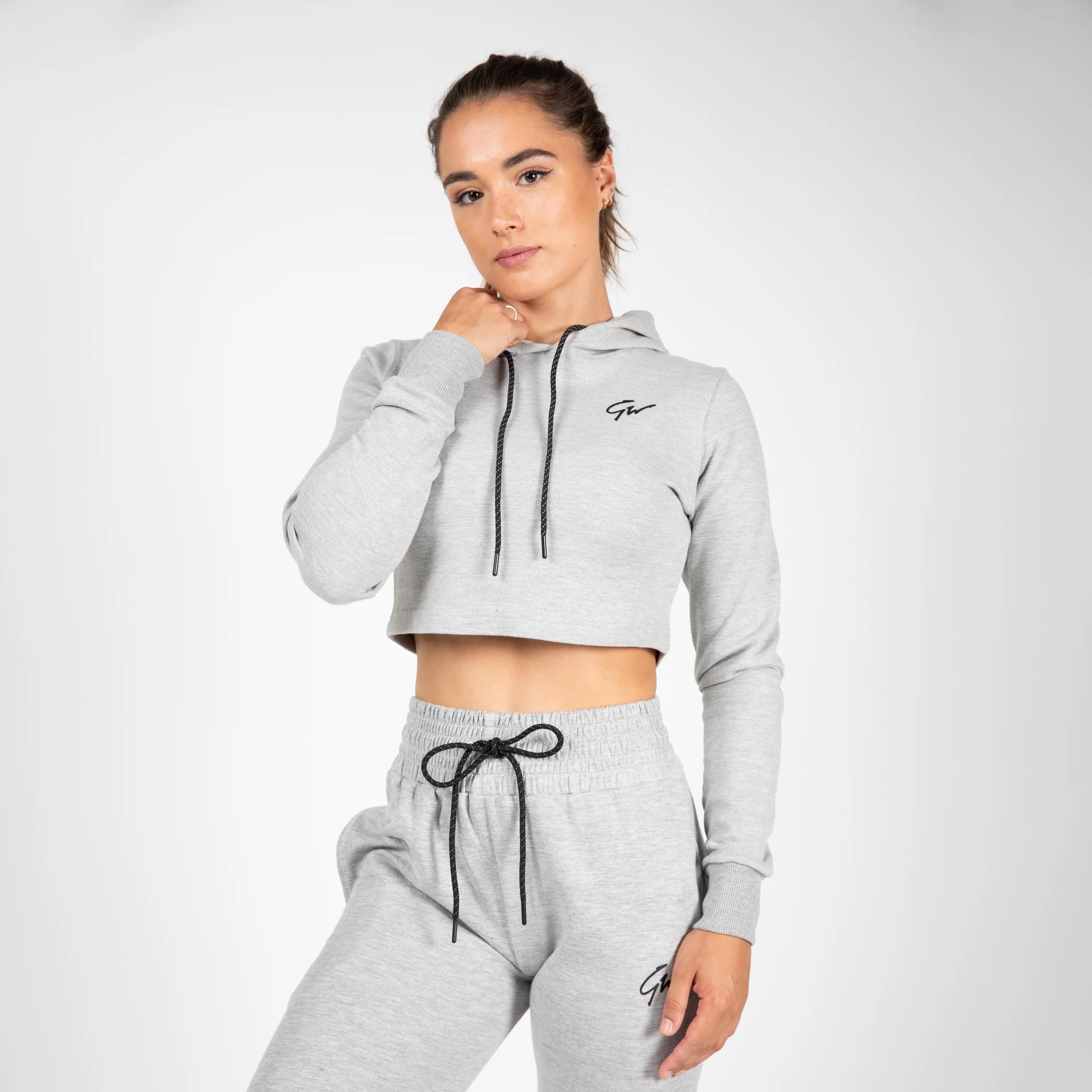 Gorilla Wear Pixley Crop Top Hættetrøje, grå