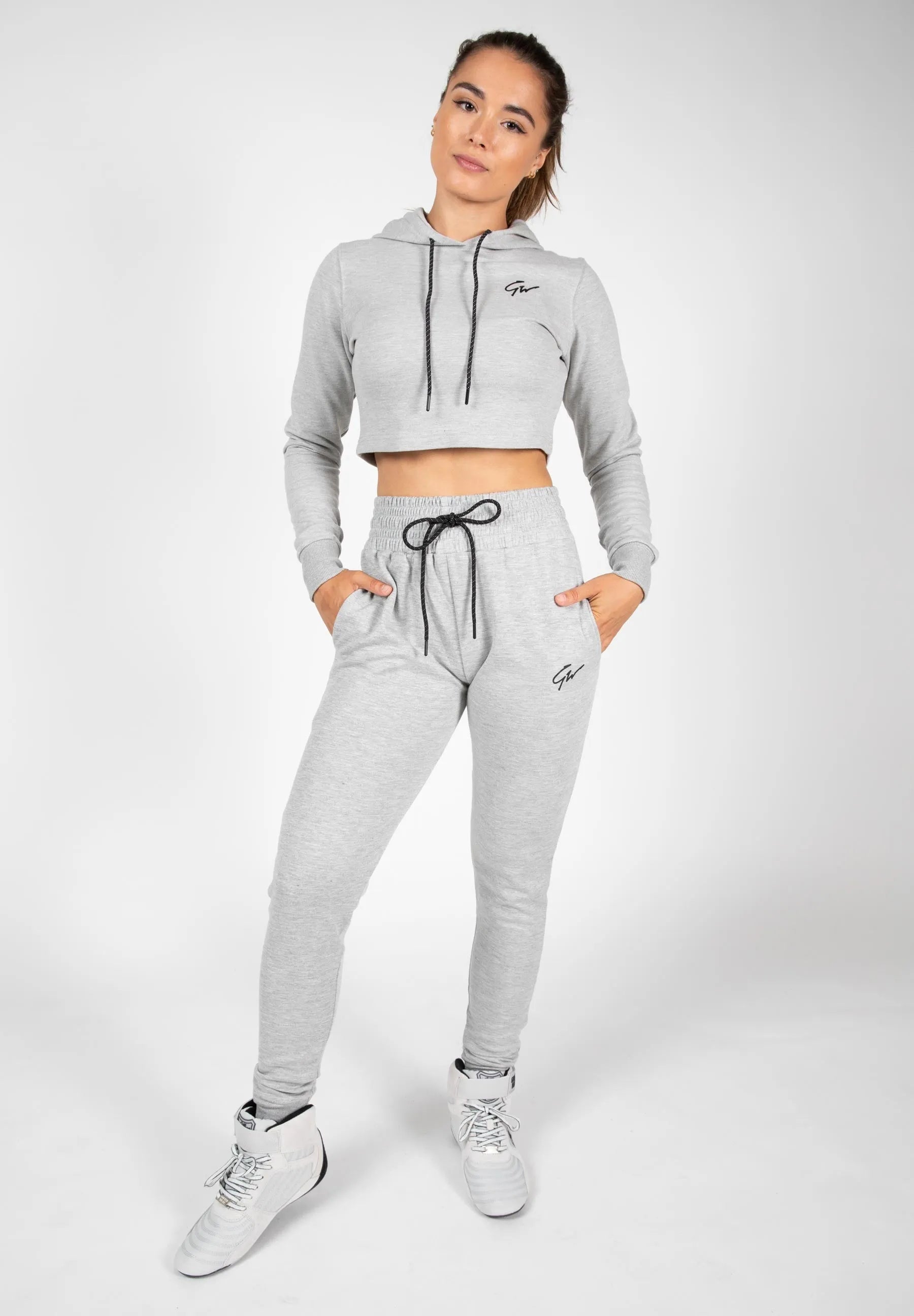 Gorilla Wear Pixley Crop Top Hoodie, grey