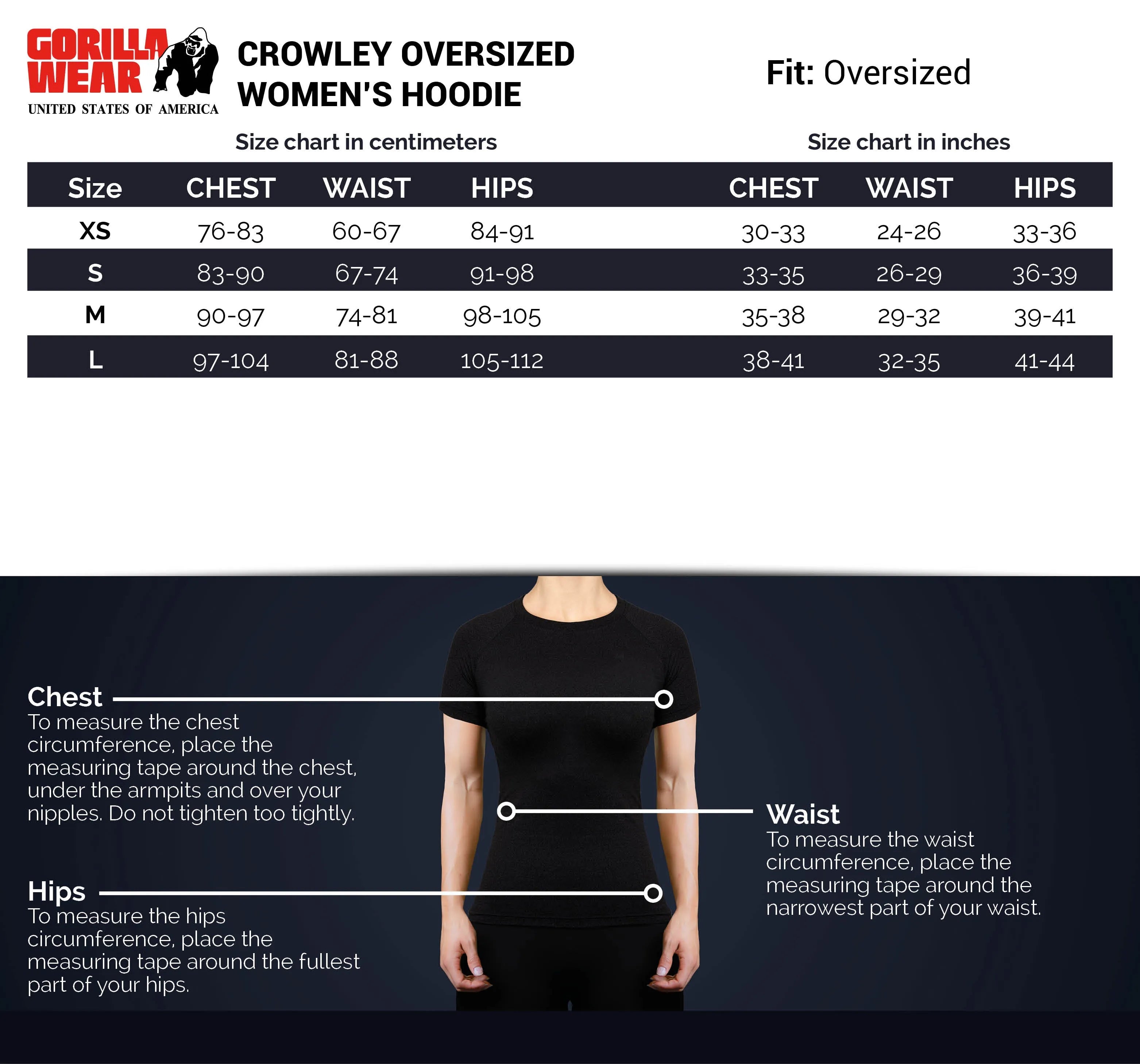 Gorilla Wear Crowley Oversized Women's Hoodie, washed grey