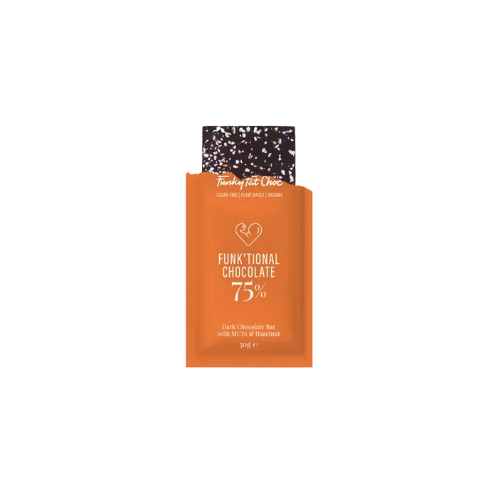Funky Fat Foods Chokolade Hasselnød 10 stk ØKOLOGISK