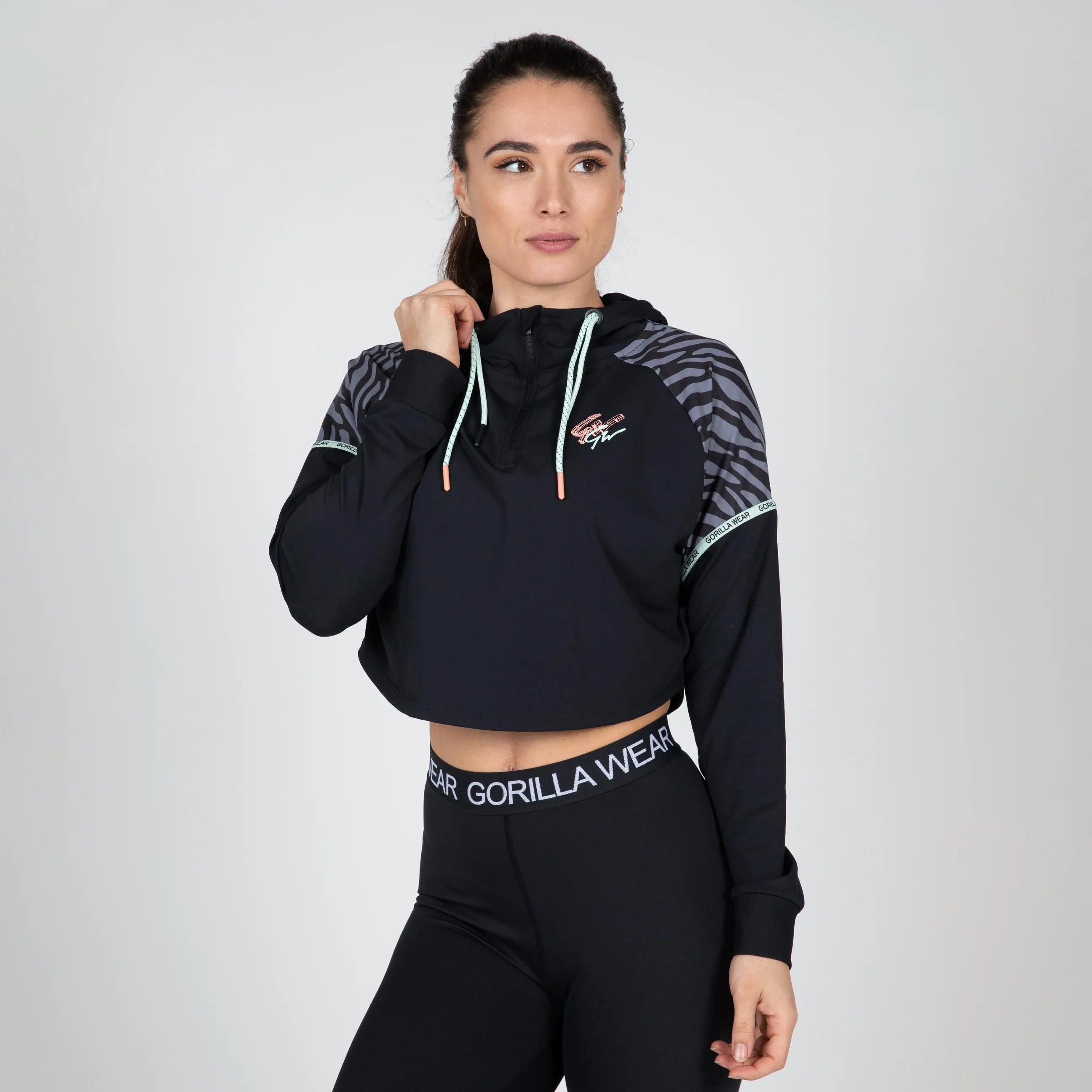 Gorilla Wear Zion Cropped Hættetrøje, sort
