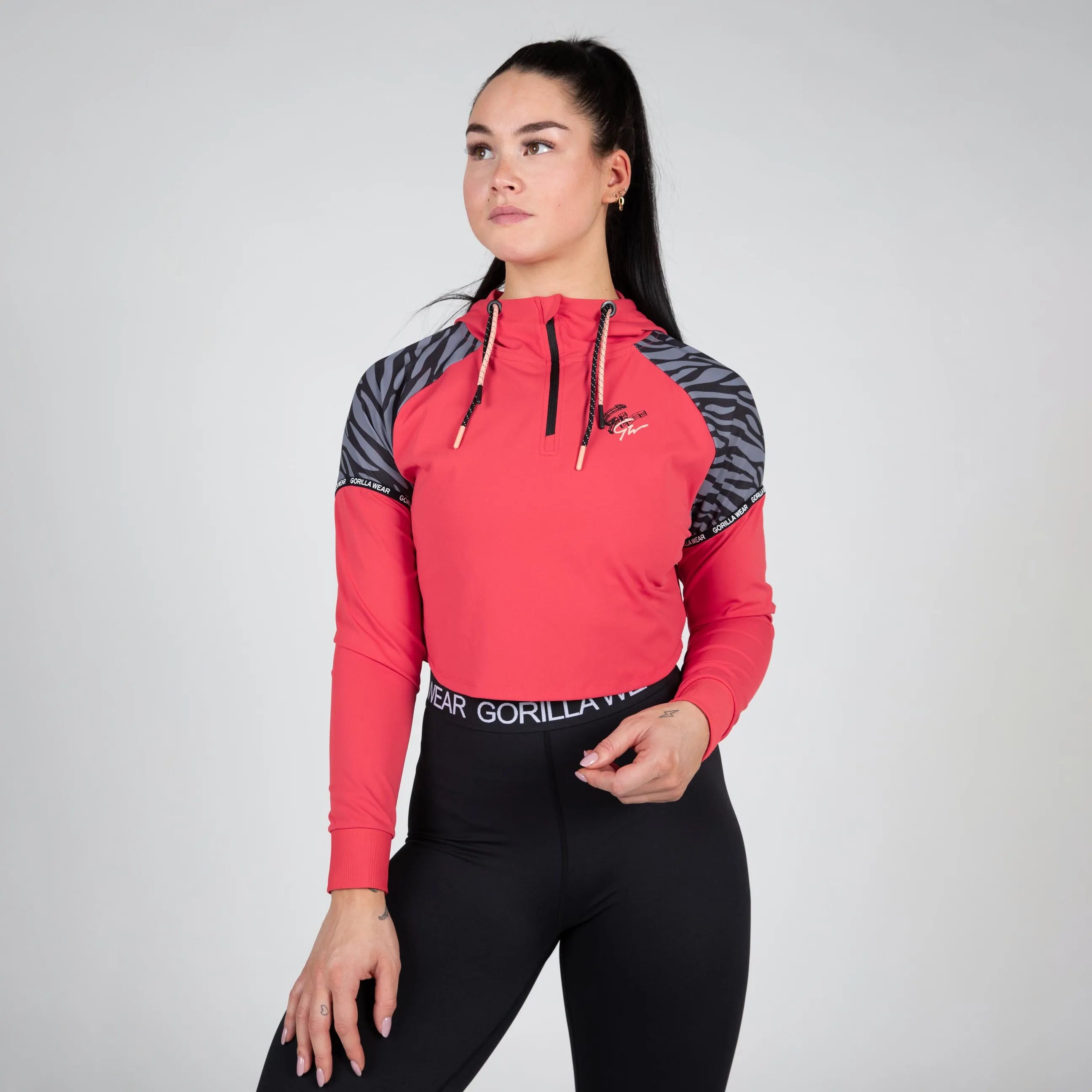 Gorilla Wear Zion Cropped Hættetrøje, red.