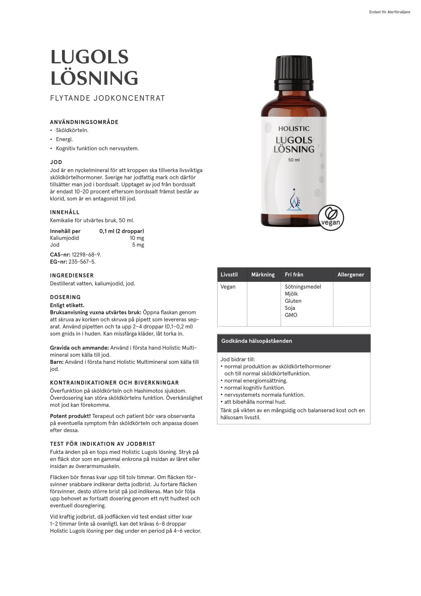 Holistisk Lugols opløsning, jodkoncentrat, 50 ml