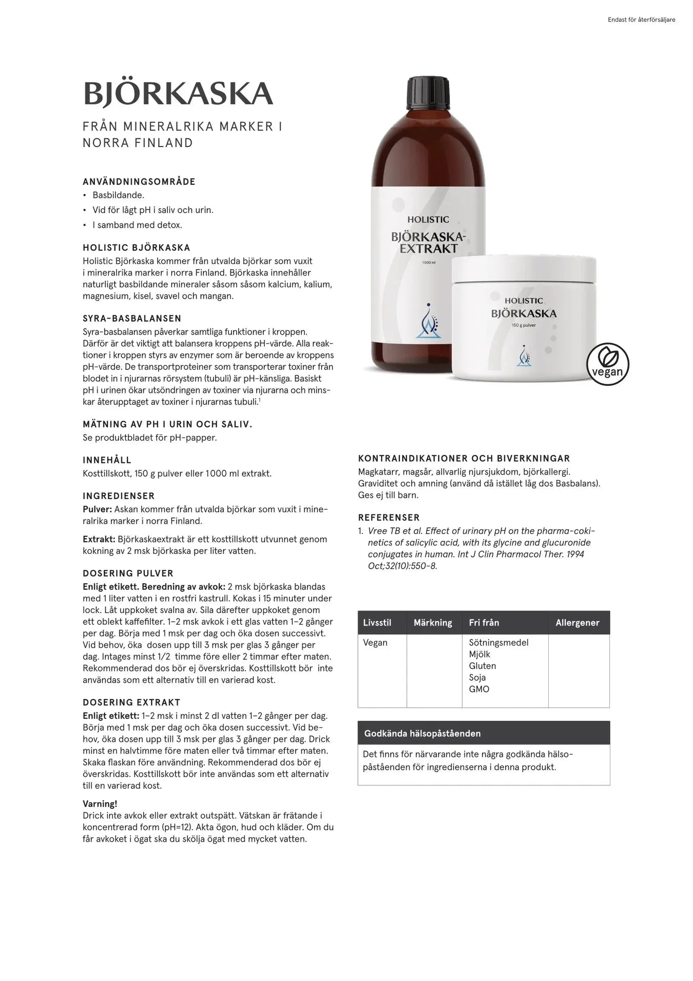 Holistisk birkeaskepulver, 150 g