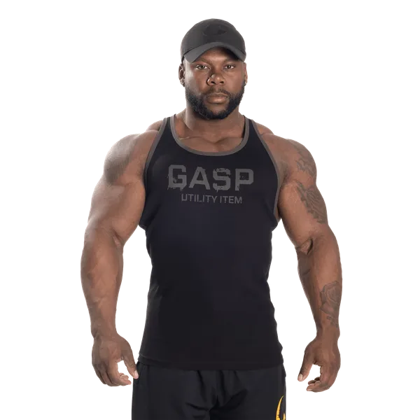 Gasp Ribbed T-back Linne, Black