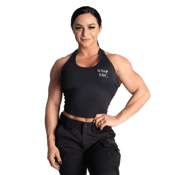 Gasp Hardcore Crop T-Back Linne, Black