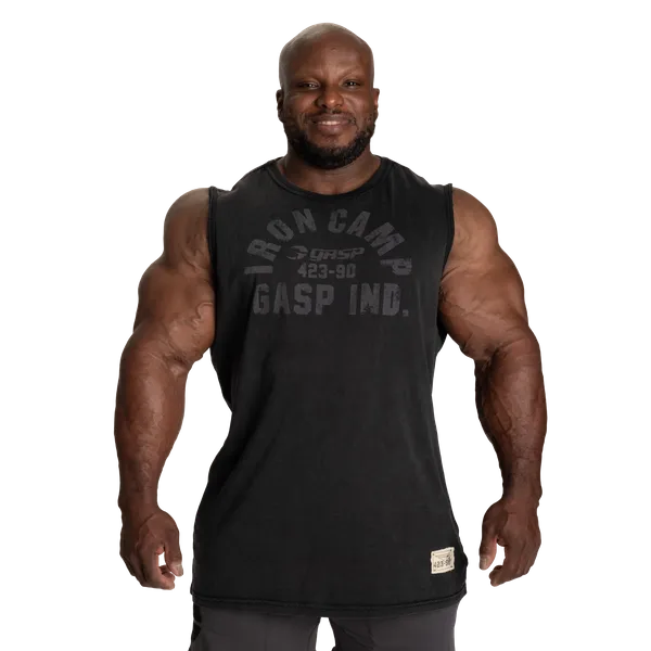 Gasp Throwback sleeveless T-shirt, Washed Black