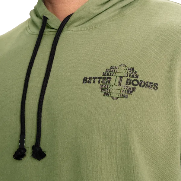 Better Bodies Washed hættetrøje, syrevasket grøn