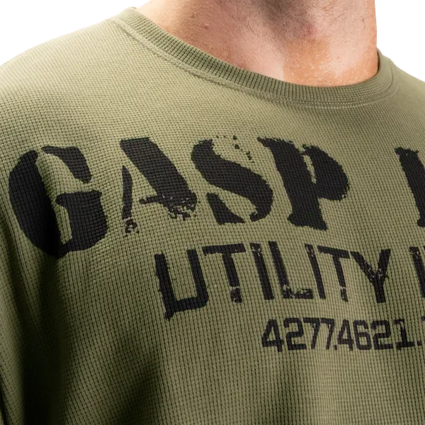 Gasp Thermal gym sweatshirt/træningstrøje, Vasket grøn