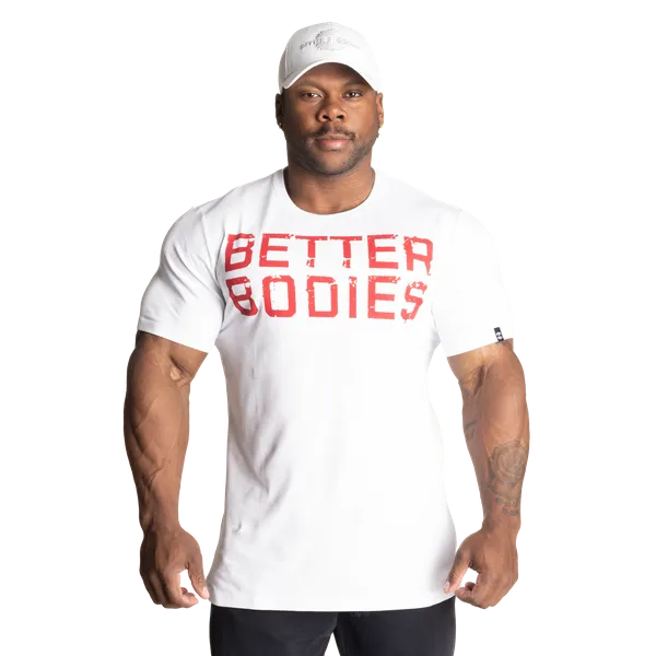 Better Bodies Basic Tapered T-shirt, White/red