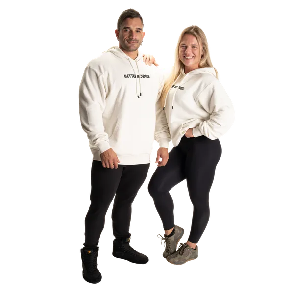Better Bodies Logo Hættetrøje V2, Off White