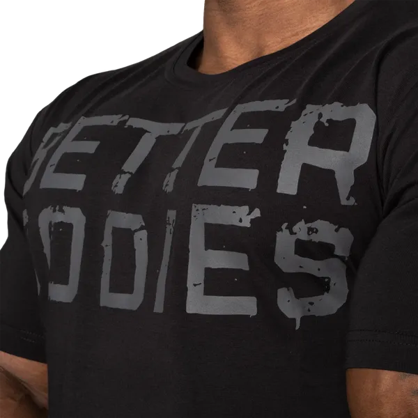 Better Bodies Basic Tapered T-shirt, Black/Grey
