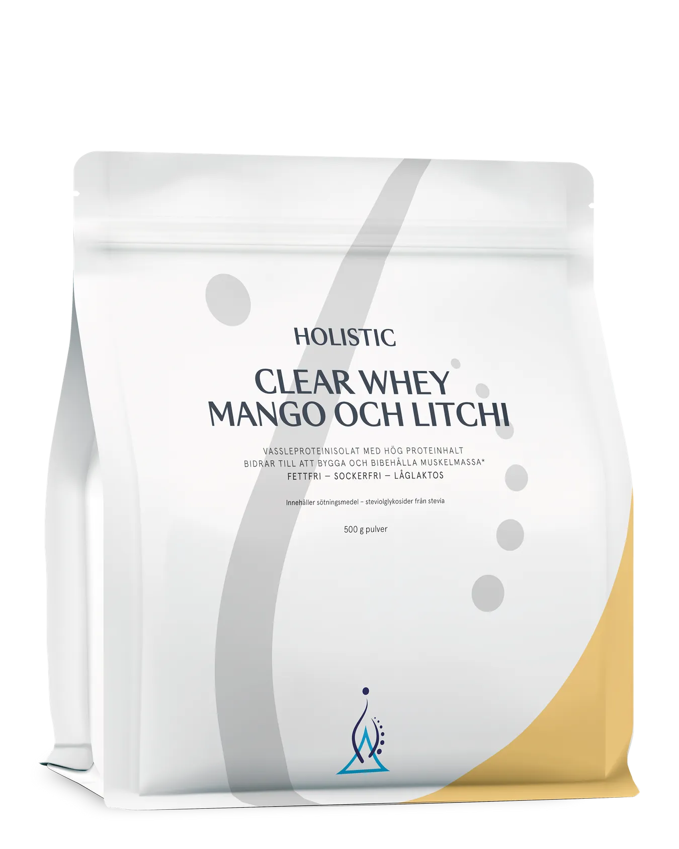 Holistisk Clear Whey valleproteinisolat mango og litchi, 500 g