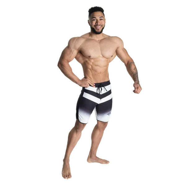 Better Bodies Tapered boardshorts, Sort/Hvid