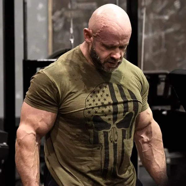 Gasp Skull standard T-shirt, Armygrøn Melange
