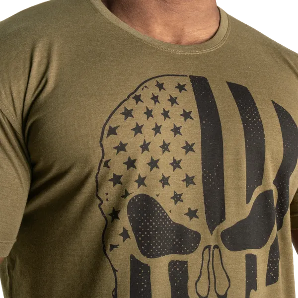 Gasp Skull standard T-shirt, Armygrøn Melange