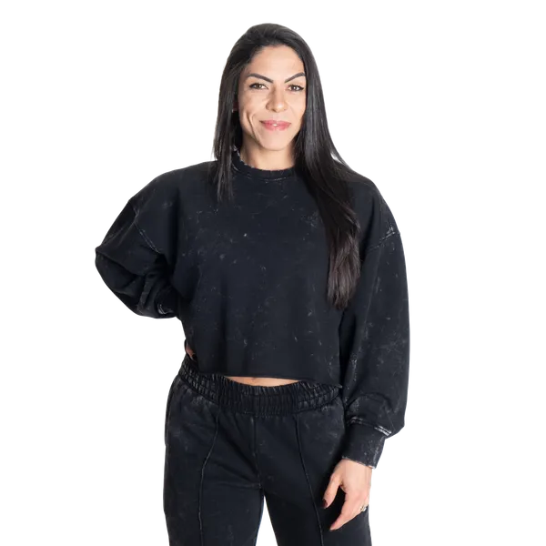 Better Bodies Syrevasket Sweatshirt/Træningstrøje, Syrevasket sort