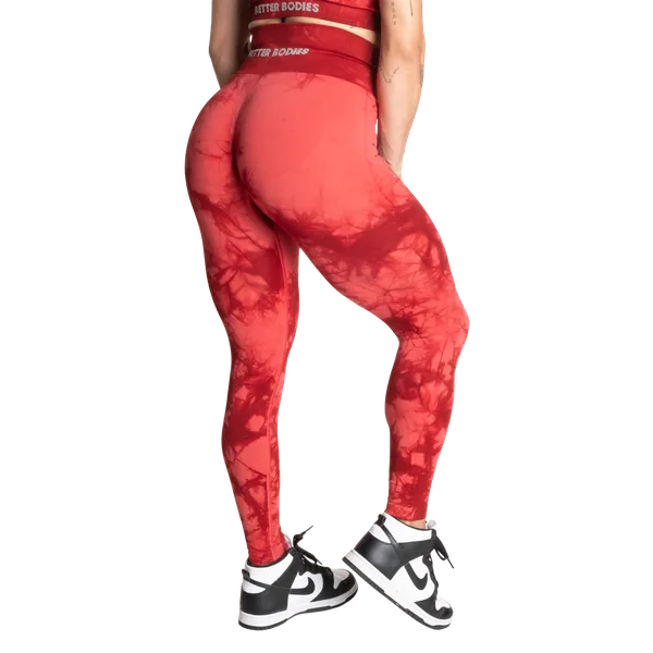 Better Bodies Entice scrunch leggings/træningstights, Rød Tie Dye