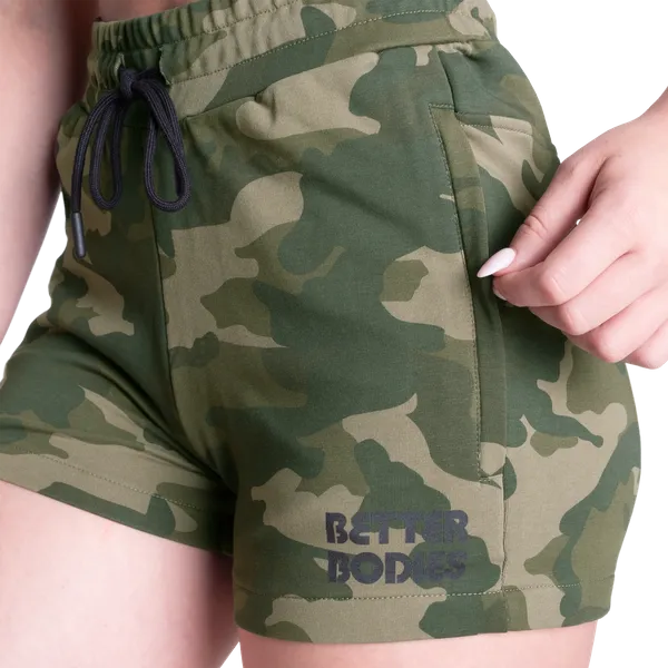 Better Bodies Empire bløde shorts/træningsshorts, vasket grøn camouflage