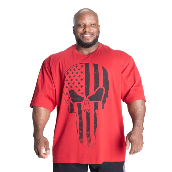 Better Bodies Skull Union Iron T-shirt, Chili Red