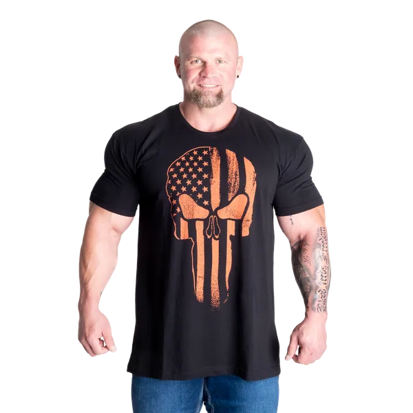Gasp Skull Standard T-shirt, Sort/Orange