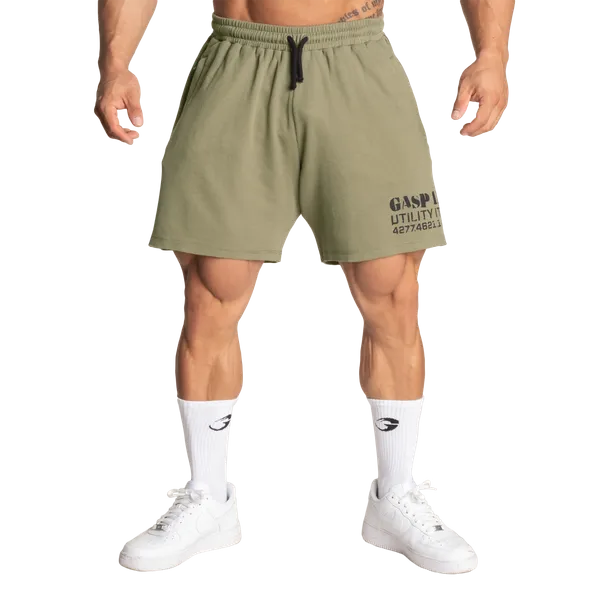 Gasp Termoshorts/træningsshorts 15 cm, vasket grøn