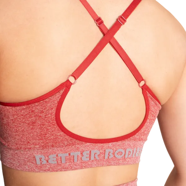 Better Bodies Curve scrunch-bh/sports-bh, Chili rød melange