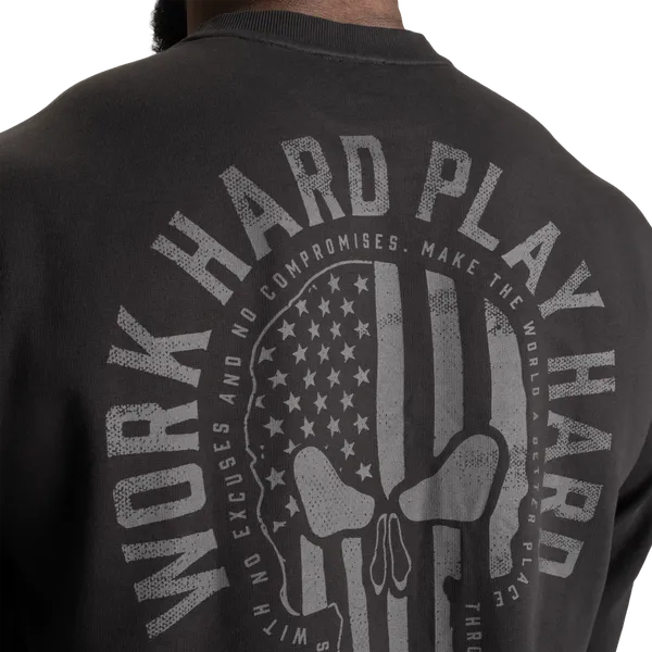 Gasp Graphic Sweatshirt/Träningströja, Acid washed black