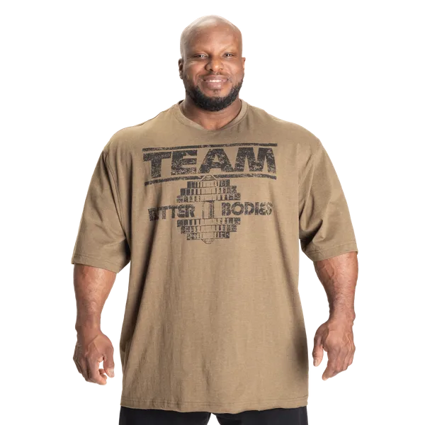 Better Bodies Team Pump Cover Iron T-shirt, Army Green Melange