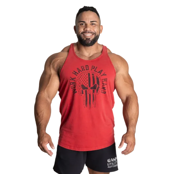 Gasp Skull T-back Linne, Acid chili red