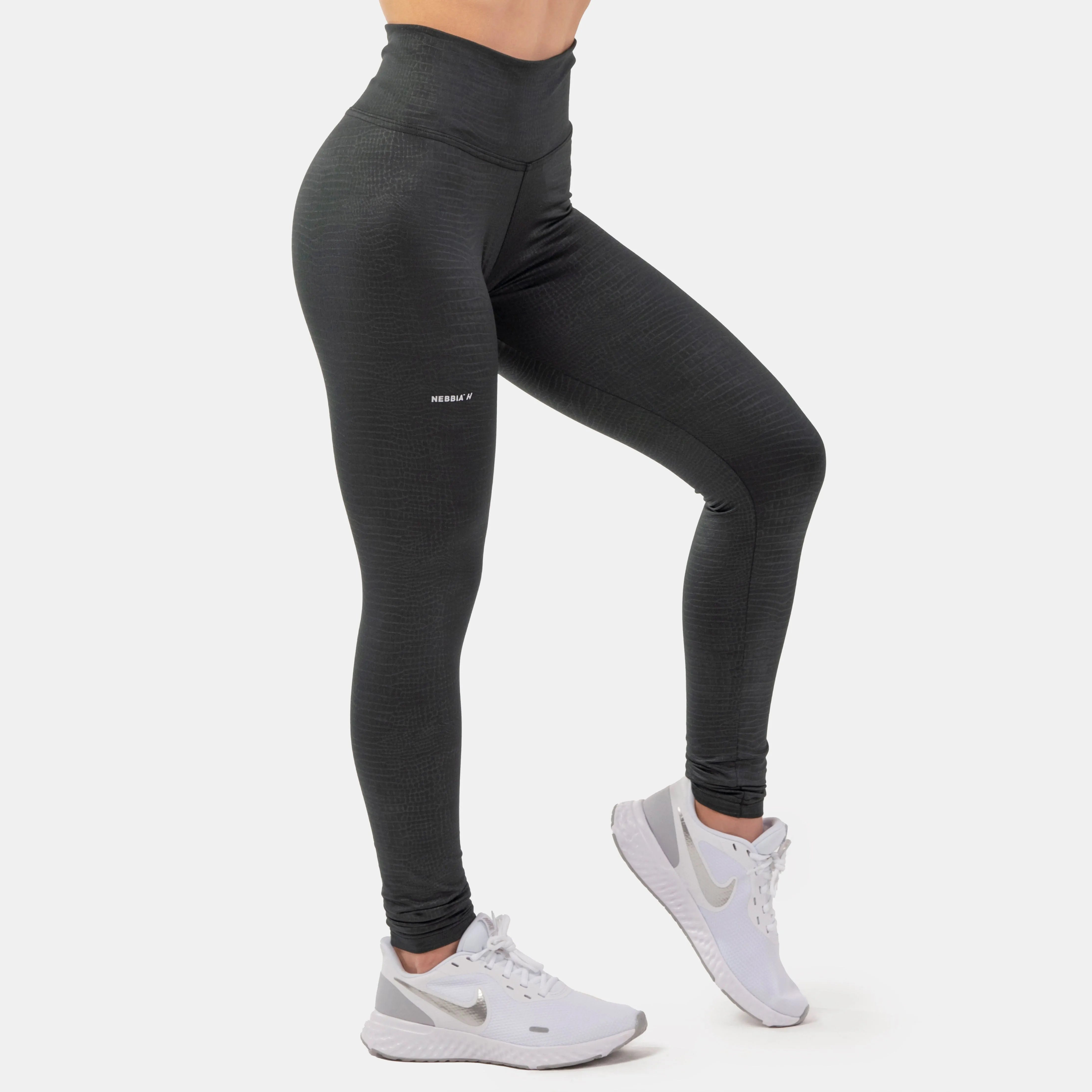 NEBBIA Python SnakeSkin High-Waist Leggings/Träningstights, black