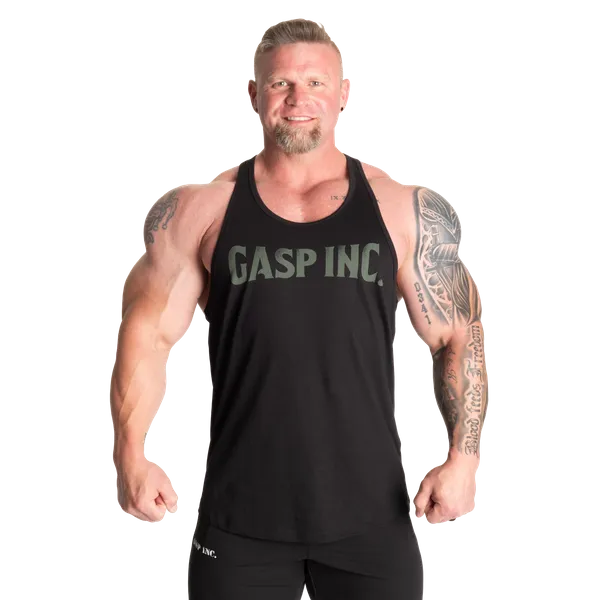 Gasp Essential T-Back Linne, Black/Green