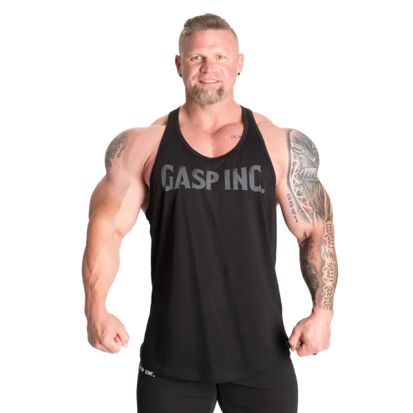 Gasp Essential T-Back Linne, Black/Grey