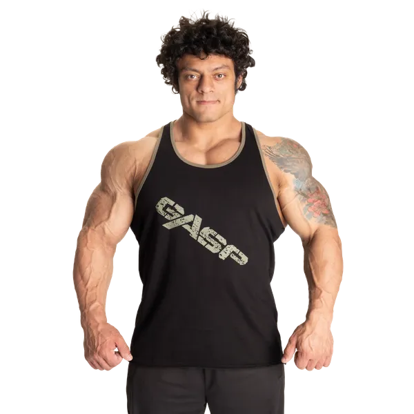 Gasp Vintage T-back Tanktop, Sort/Grøn