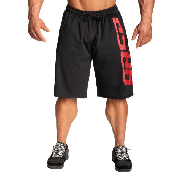 Gasp Pro mesh shorts/træningsshorts, Sort/Rød