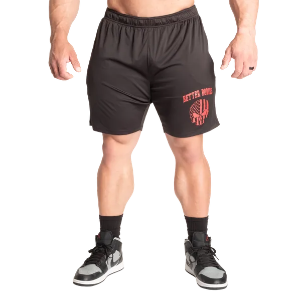 Better Bodies Skull Function Shorts/træningsshorts, Sort/Rød